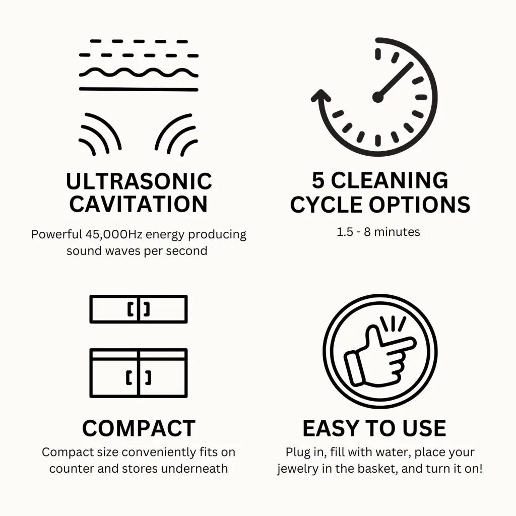 GEMORO LuxeSpa Personal Ultrasonic Jewelry Cleaner