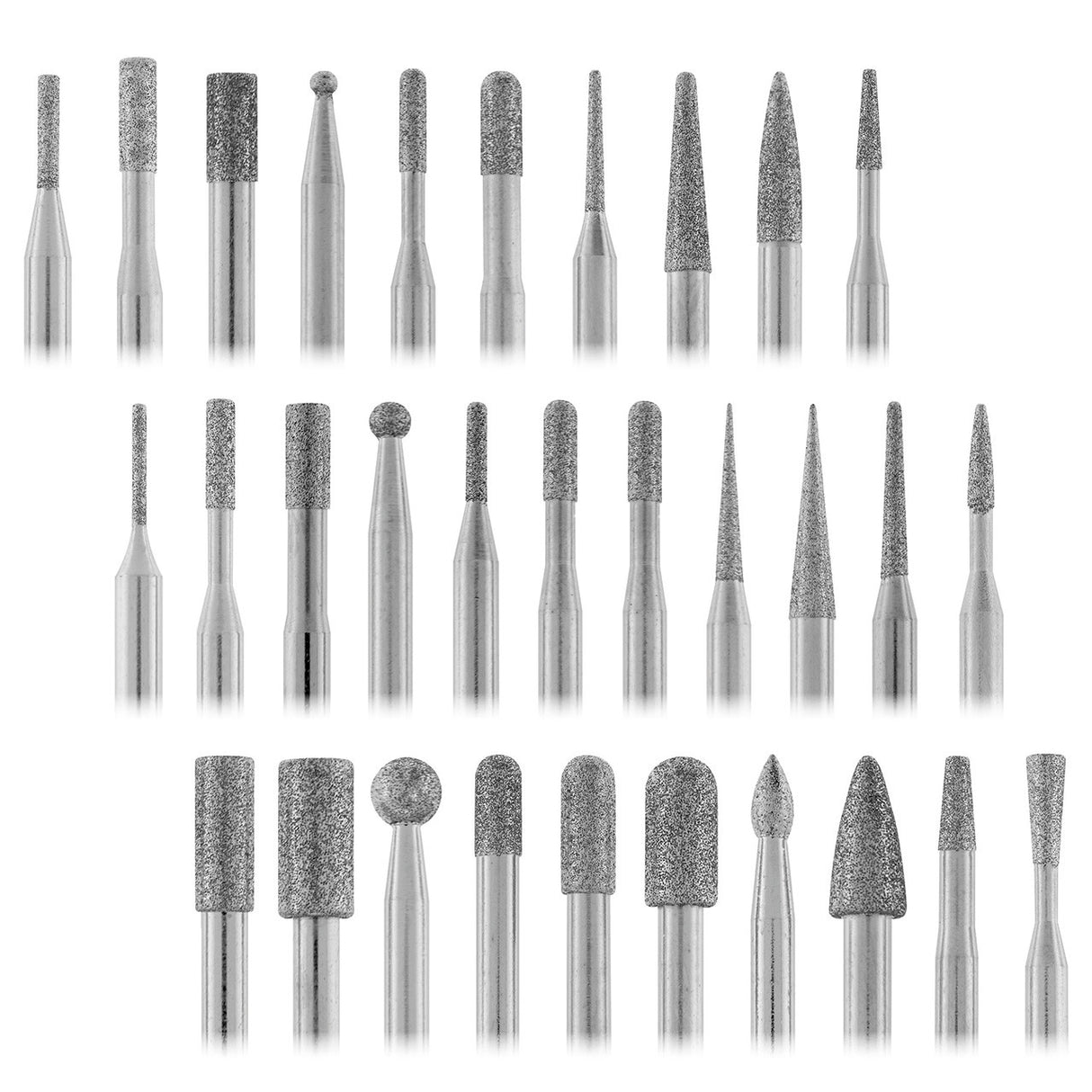 Diamond Mounted Points, 1/8" Shank - 20-Piece Set
