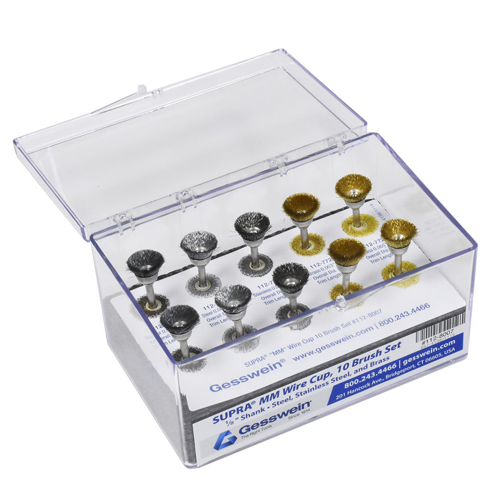 SUPRA® "MM" Wire Cup Brush Set - 10 pcs