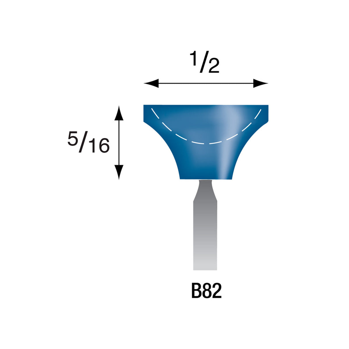 Blue Mounted Stones - "B" Style - 1/8" Shank (Pkg. of 24)