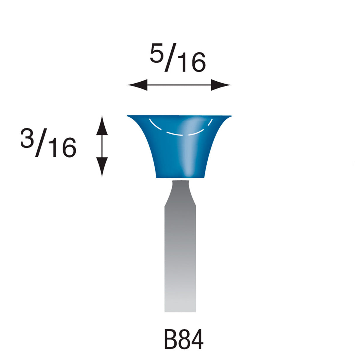 Blue Mounted Stones - "B" Style - 1/8" Shank (Pkg. of 24)