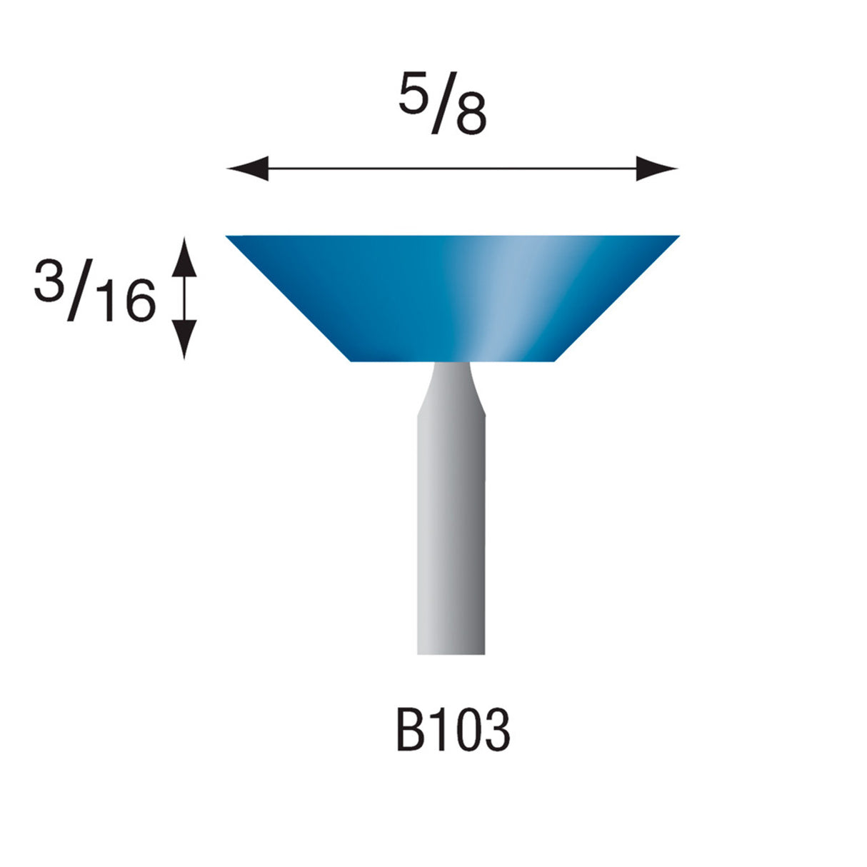 Blue Mounted Stones - "B" Style - 1/8" Shank (Pkg. of 24)