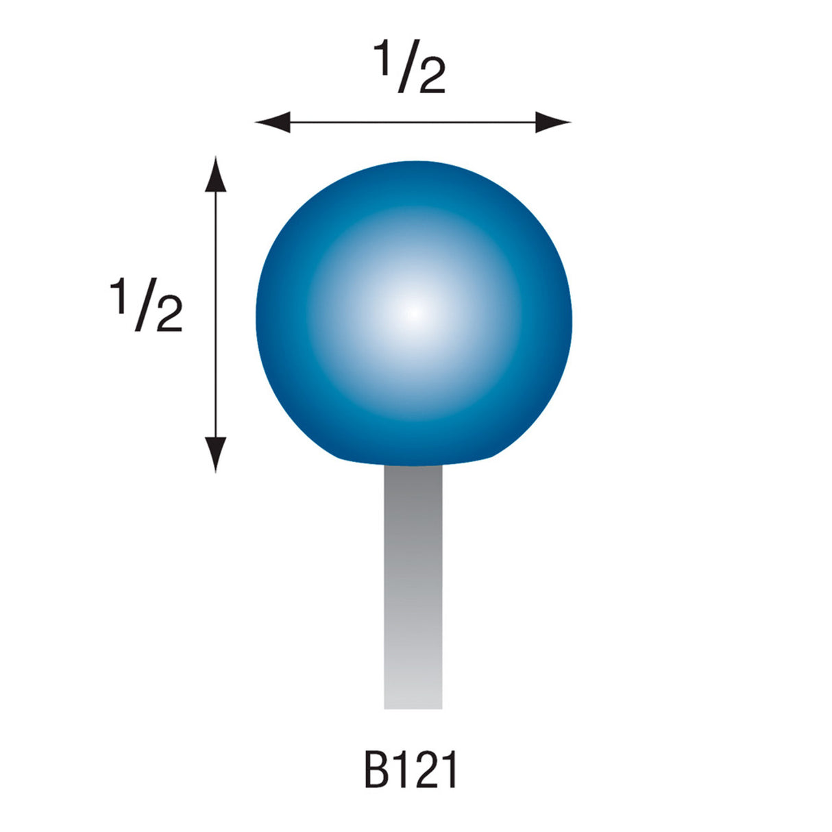 Blue Mounted Stones - "B" Style - 1/8" Shank (Pkg. of 24)