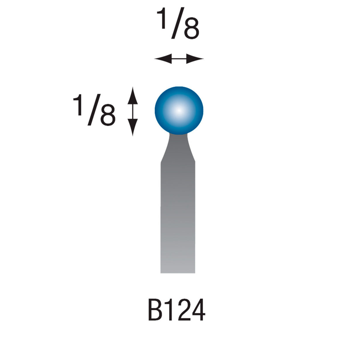 Blue Mounted Stones - "B" Style - 1/8" Shank (Pkg. of 24)