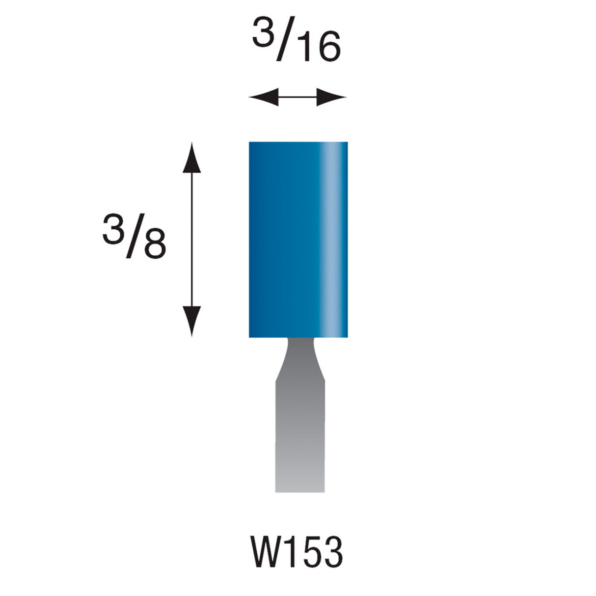 Blue Mounted Stones - "W" Style 1/8" Shank (Pkg. of 24)
