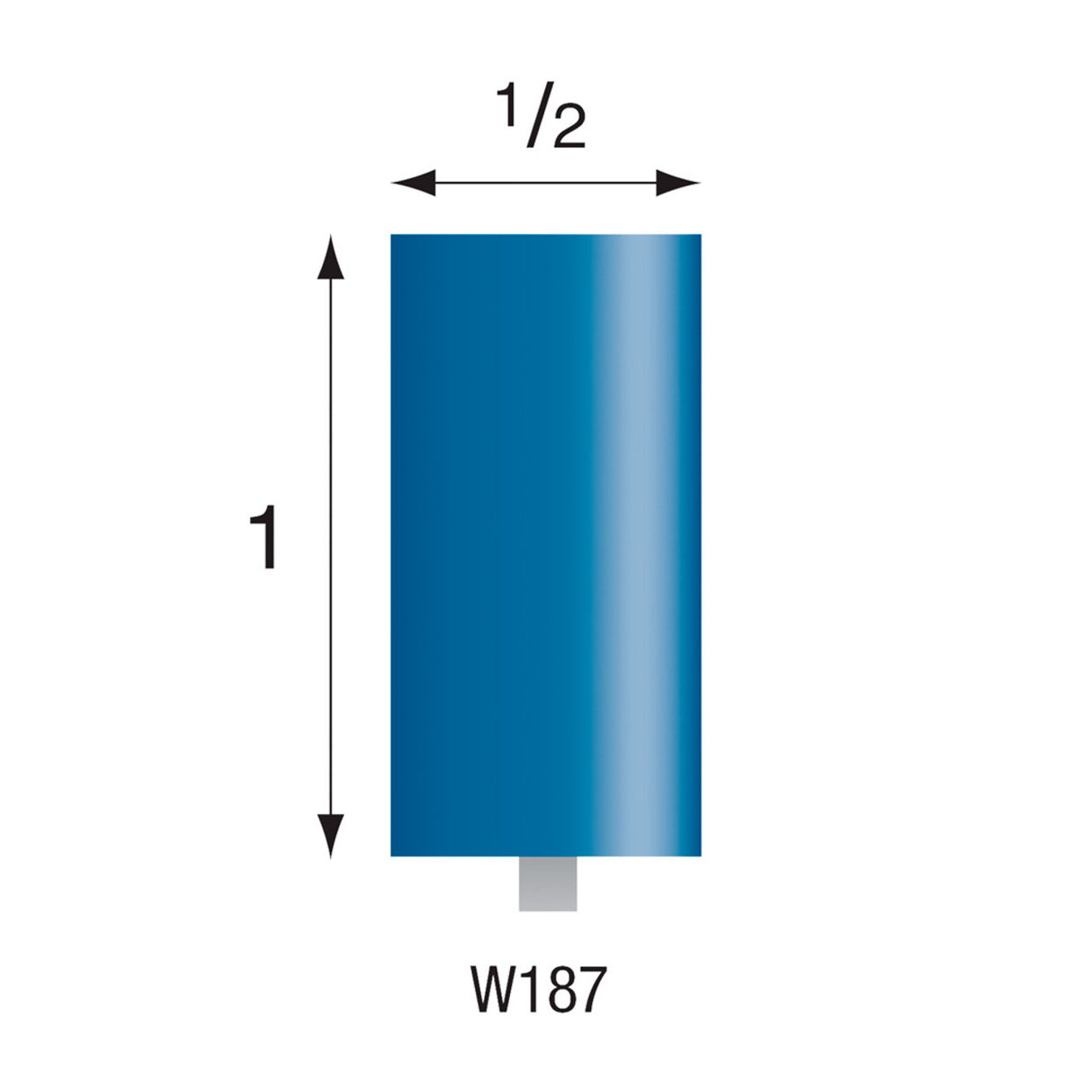 Blue Mounted Stones - "W" Style 1/8" Shank (Pkg. of 24)