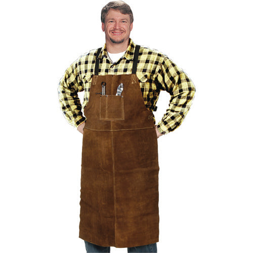 Bib Apron, Sueded Leather
