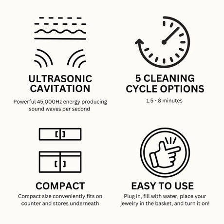 GEMORO LuxeSpa Personal Ultrasonic Jewelry Cleaner