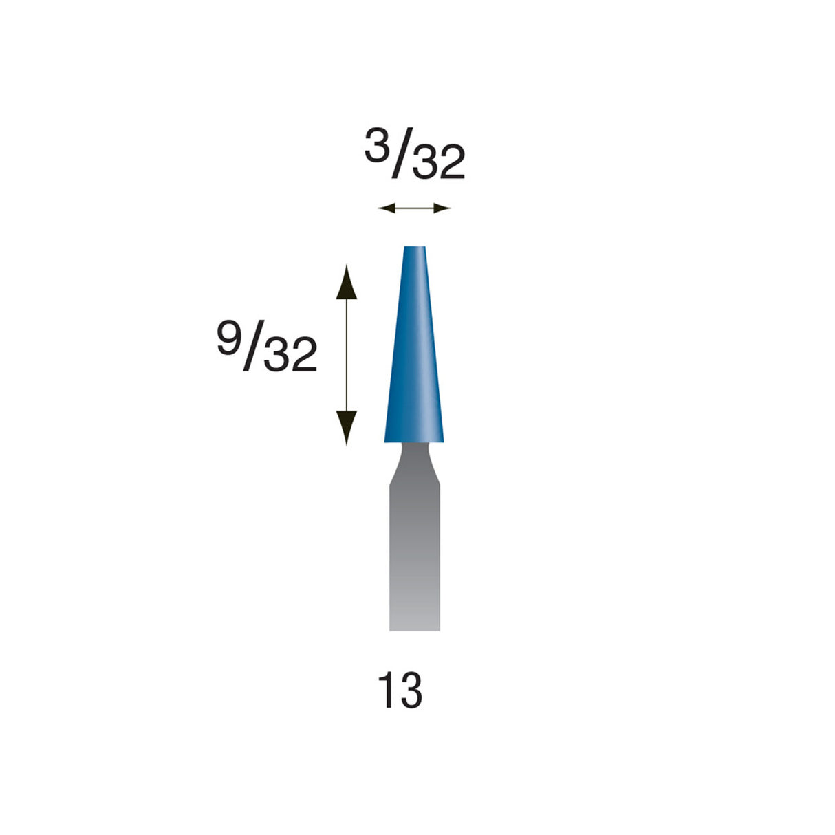 Blue Mounted Points, 3/32" Shank (Pkg. of 24)