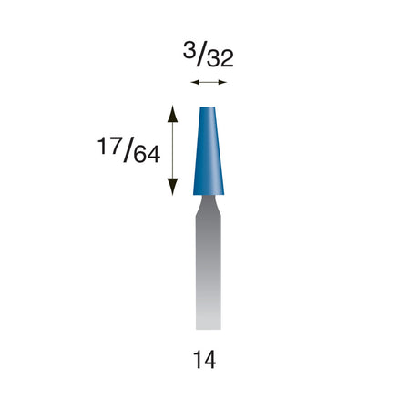 Blue Mounted Points, 3/32" Shank (Pkg. of 24)