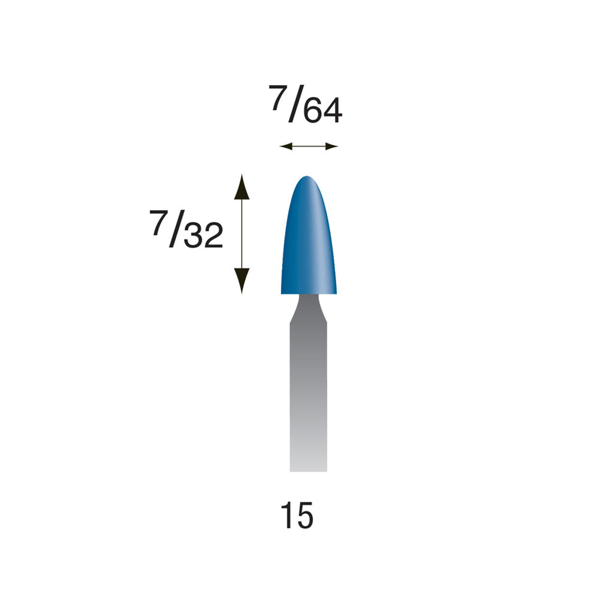 Blue Mounted Points, 3/32" Shank (Pkg. of 24)