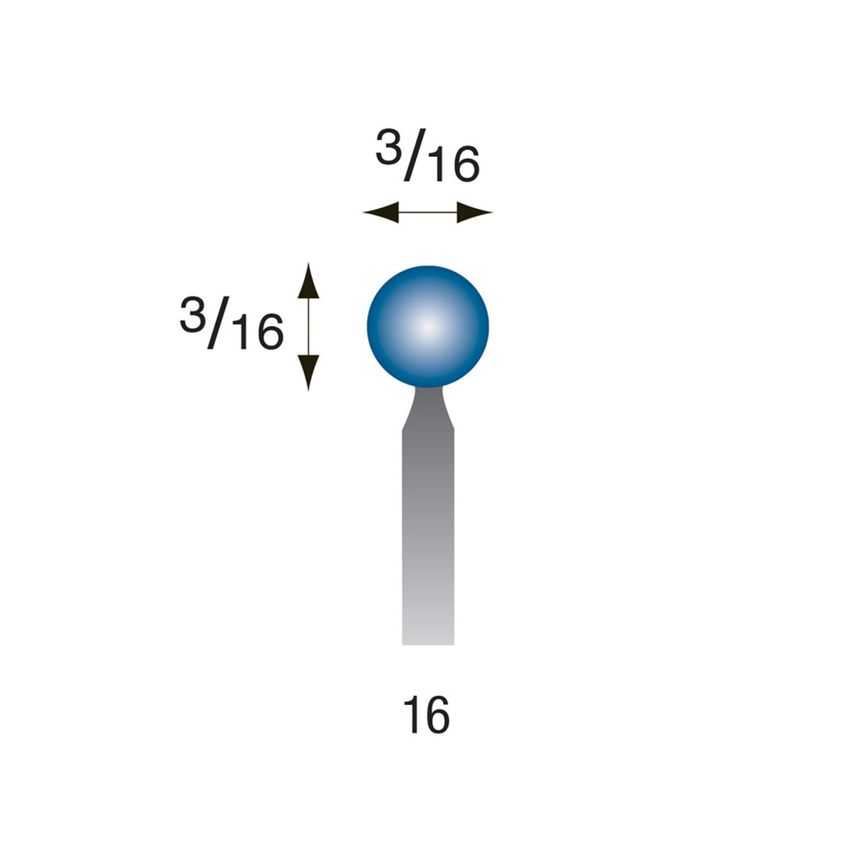 Blue Mounted Points, 3/32" Shank (Pkg. of 24)