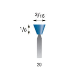 Blue Mounted Points, 3/32" Shank (Pkg. of 24)