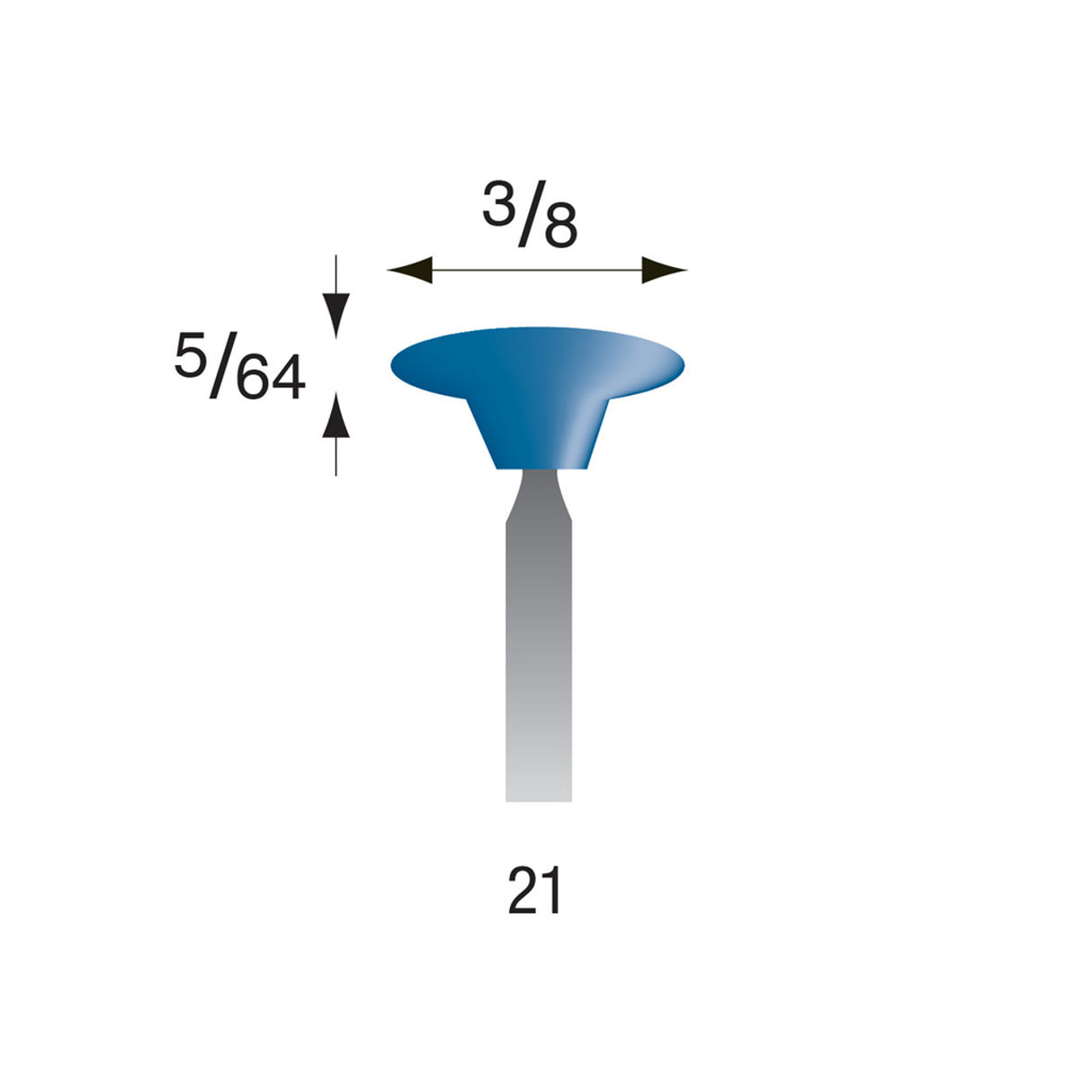 Blue Mounted Points, 3/32" Shank (Pkg. of 24)