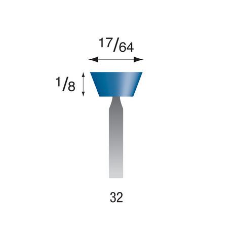 Blue Mounted Points, 3/32" Shank (Pkg. of 24)