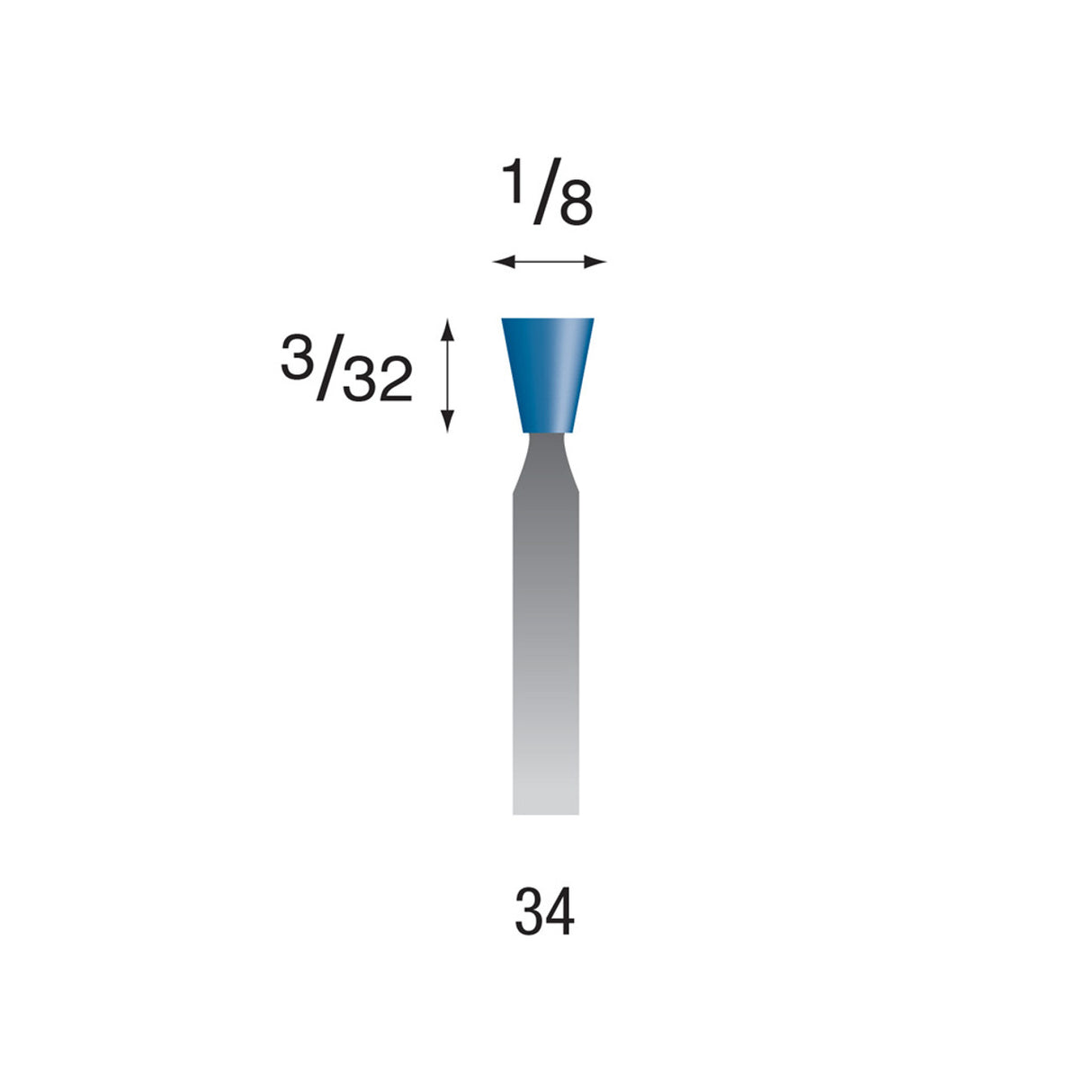 Blue Mounted Points, 3/32" Shank (Pkg. of 24)