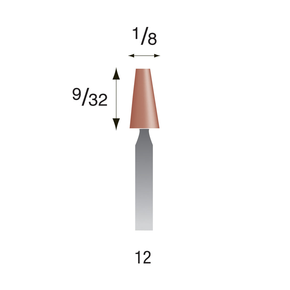 Red Mounted Points, 3/32" Shank (Pkg. of 24)