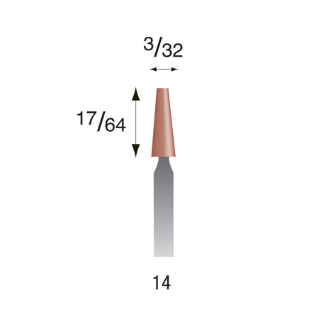 Red Mounted Points, 3/32" Shank (Pkg. of 24)