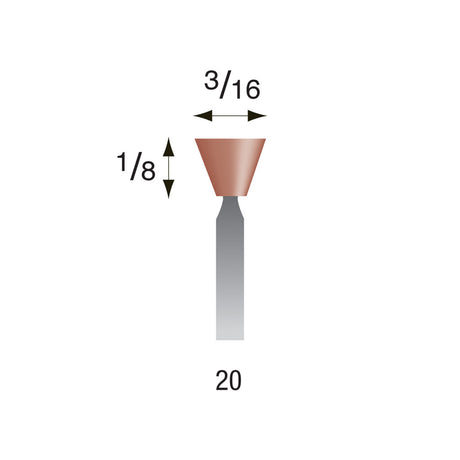 Red Mounted Points, 3/32" Shank (Pkg. of 24)