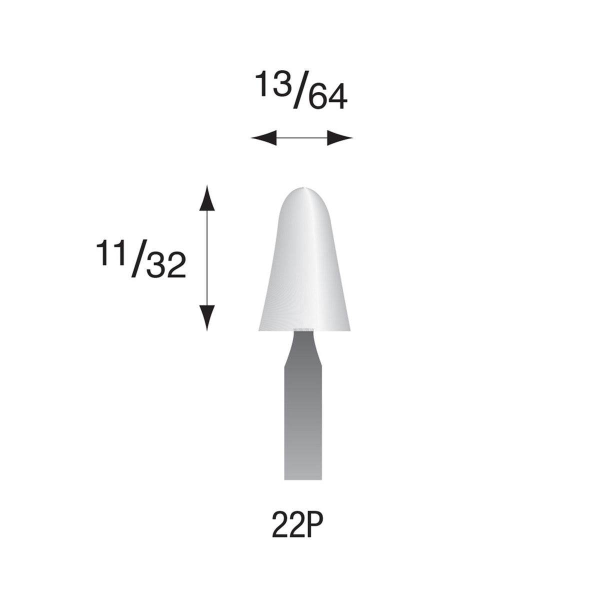 White Polishing Points, 3/32" Shank (Pkg. of 24)