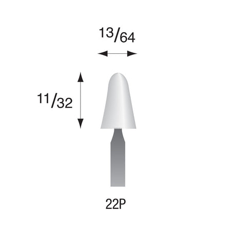 White Polishing Points, 3/32" Shank (Pkg. of 24)