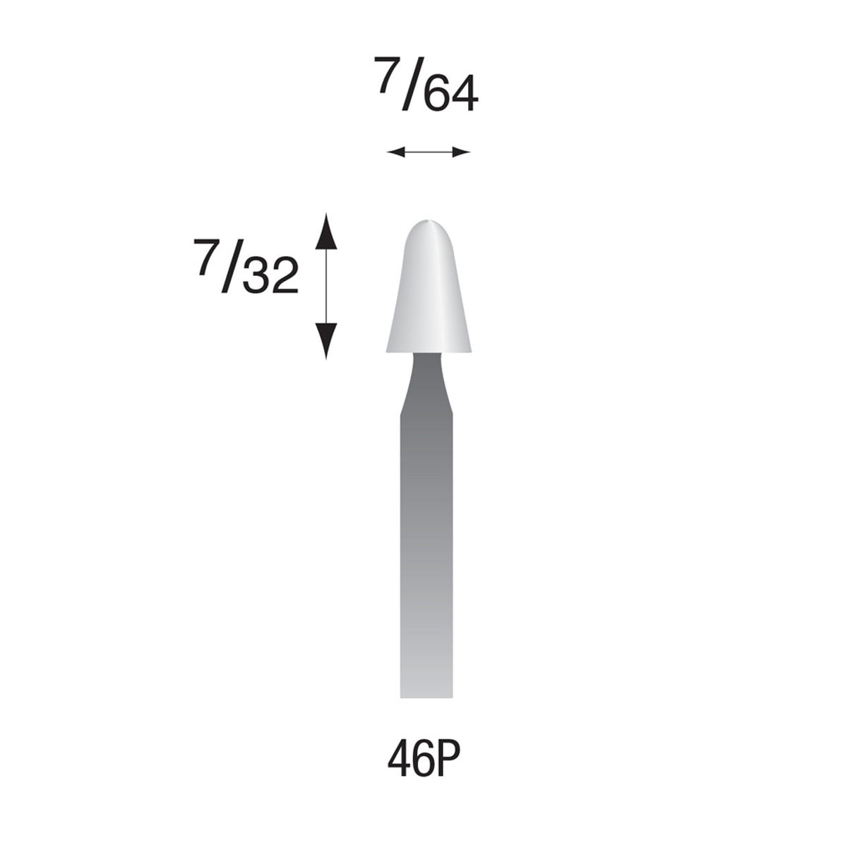 White Polishing Points, 3/32" Shank (Pkg. of 24)