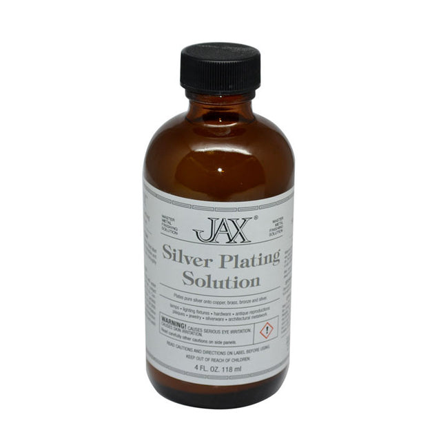 Bottle of JAX Silver Plating Solution on a white background