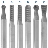 Solid Carbide Burs - 1/4" Shank