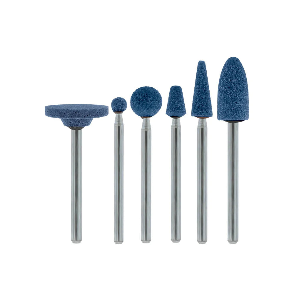 Blue Mounted Stones - "W" Style 1/8" Shank (Pkg. of 24)