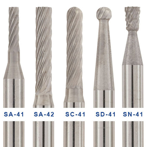 Solid Carbide Burs, 1-1/2" Long, 1/8" Shank