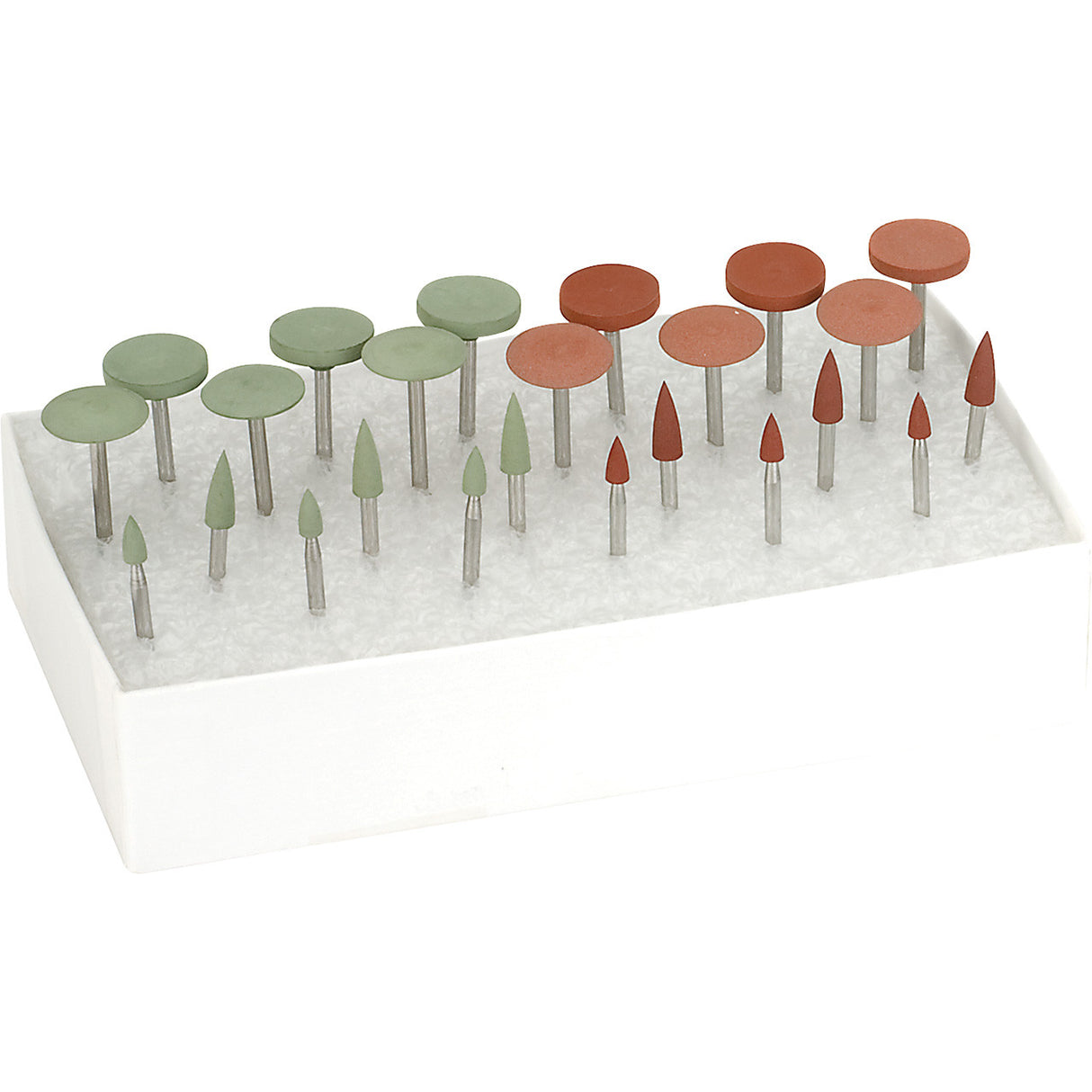 EVE® Poly Polishers, Set of Wheels & Points - Brown & Green