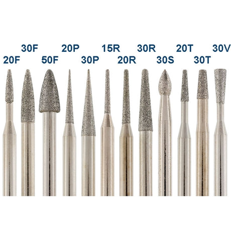 Diamond Mounted Points, 1/8" Shank