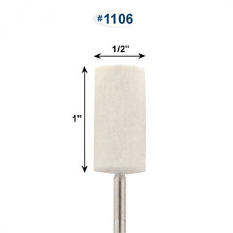 Mounted Felt Bobs, Cylinders (1/4, 3/8, 1/2 Dia.)- 1/8" Shank