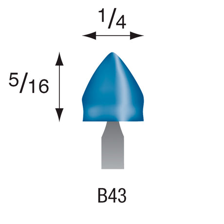 Blue Mounted Stones - "B" Style - 1/8" Shank (Pkg. of 12)