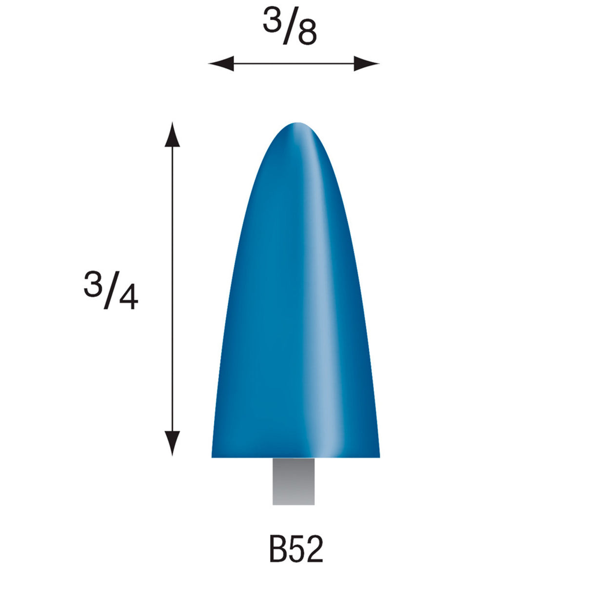 Blue Mounted Stones - "B" Style - 1/8" Shank (Pkg. of 12)