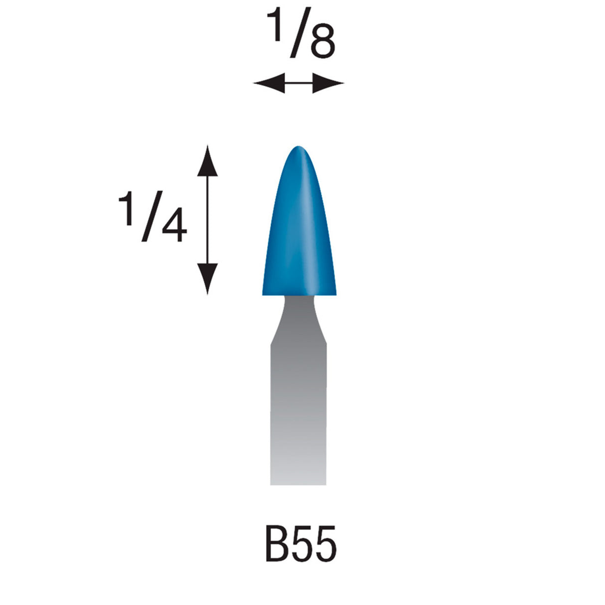 Blue Mounted Stones - "B" Style - 1/8" Shank (Pkg. of 24)