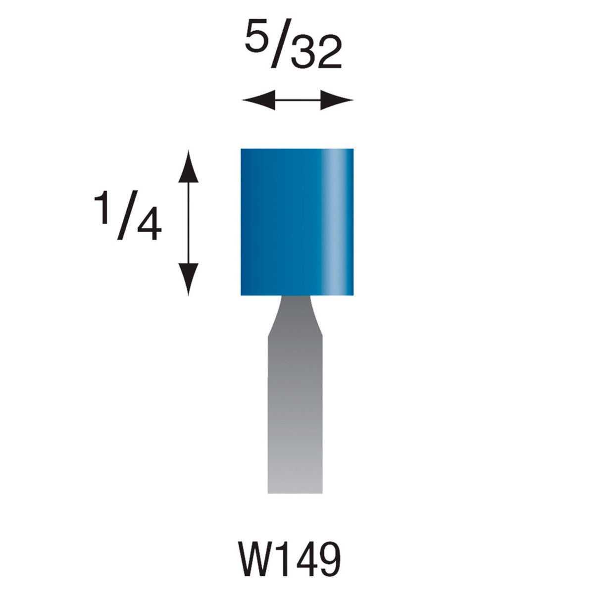 Blue Mounted Stones - "W" Style 1/8" Shank (Pkg. of 24)