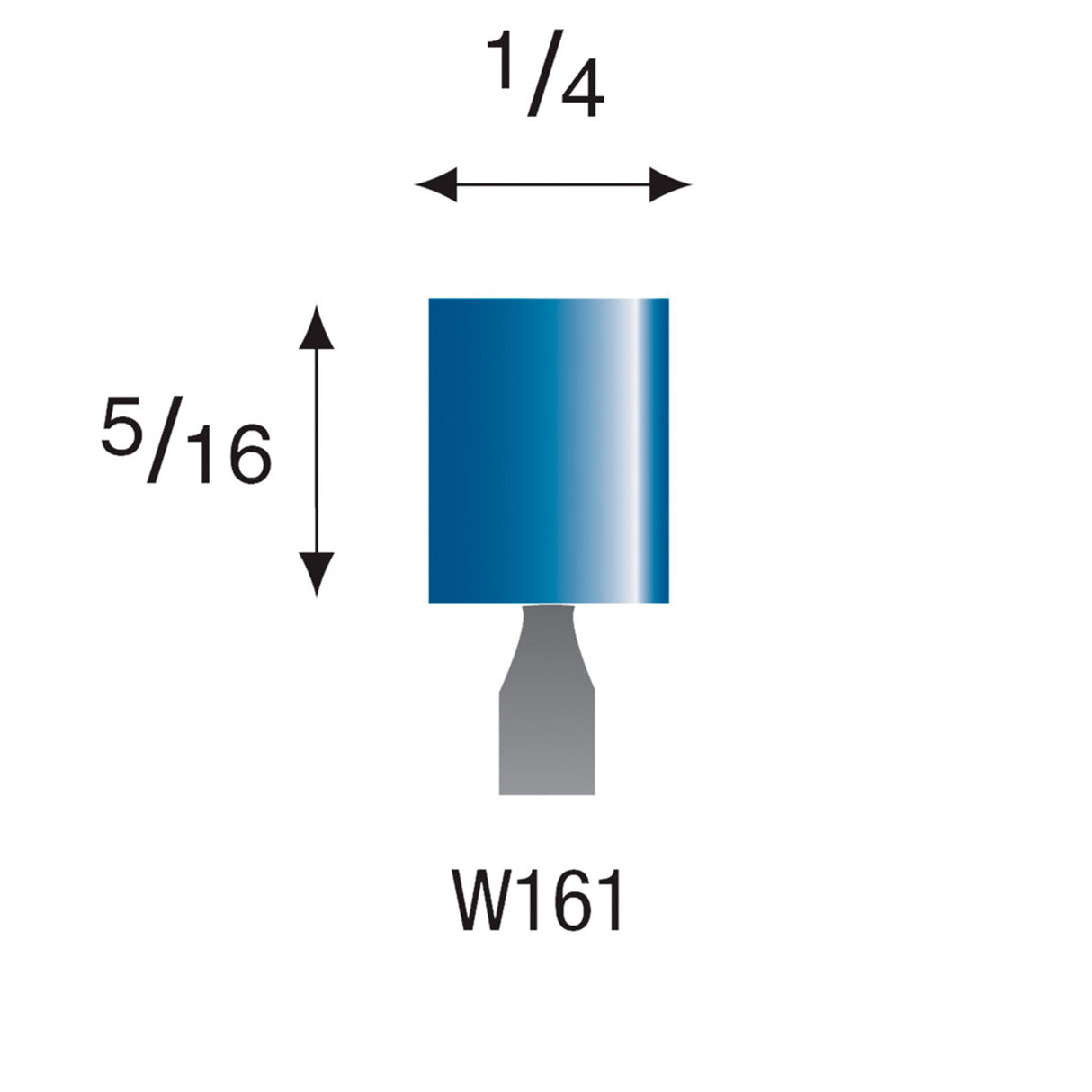 Blue Mounted Stones - "W" Style 1/8" Shank (Pkg. of 24)