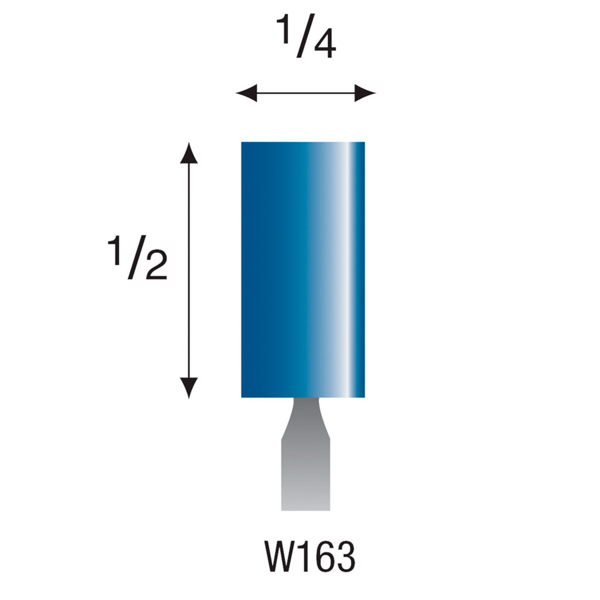 Blue Mounted Stones - "W" Style 1/8" Shank (Pkg. of 24)