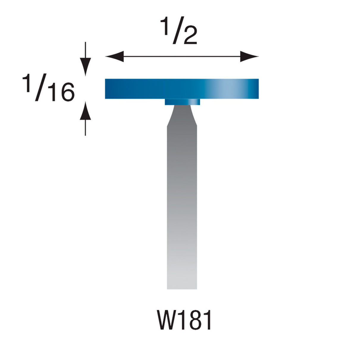 Blue Mounted Stones - "W" Style 1/8" Shank (Pkg. of 24)