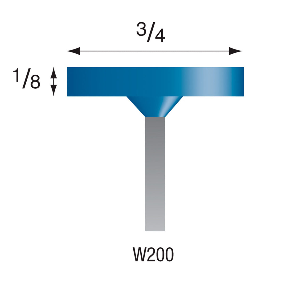 Blue Mounted Stones - "W" Style 1/8" Shank (Pkg. of 24)