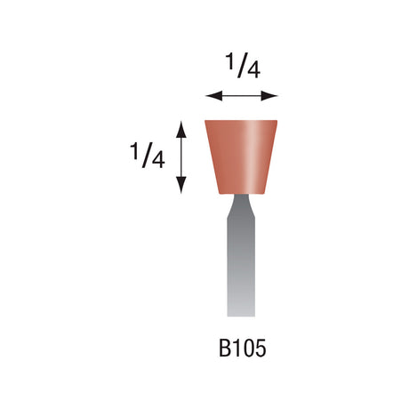 Red Mounted Stones - "B" Style - 1/8" Shank (Pkg. of 24)