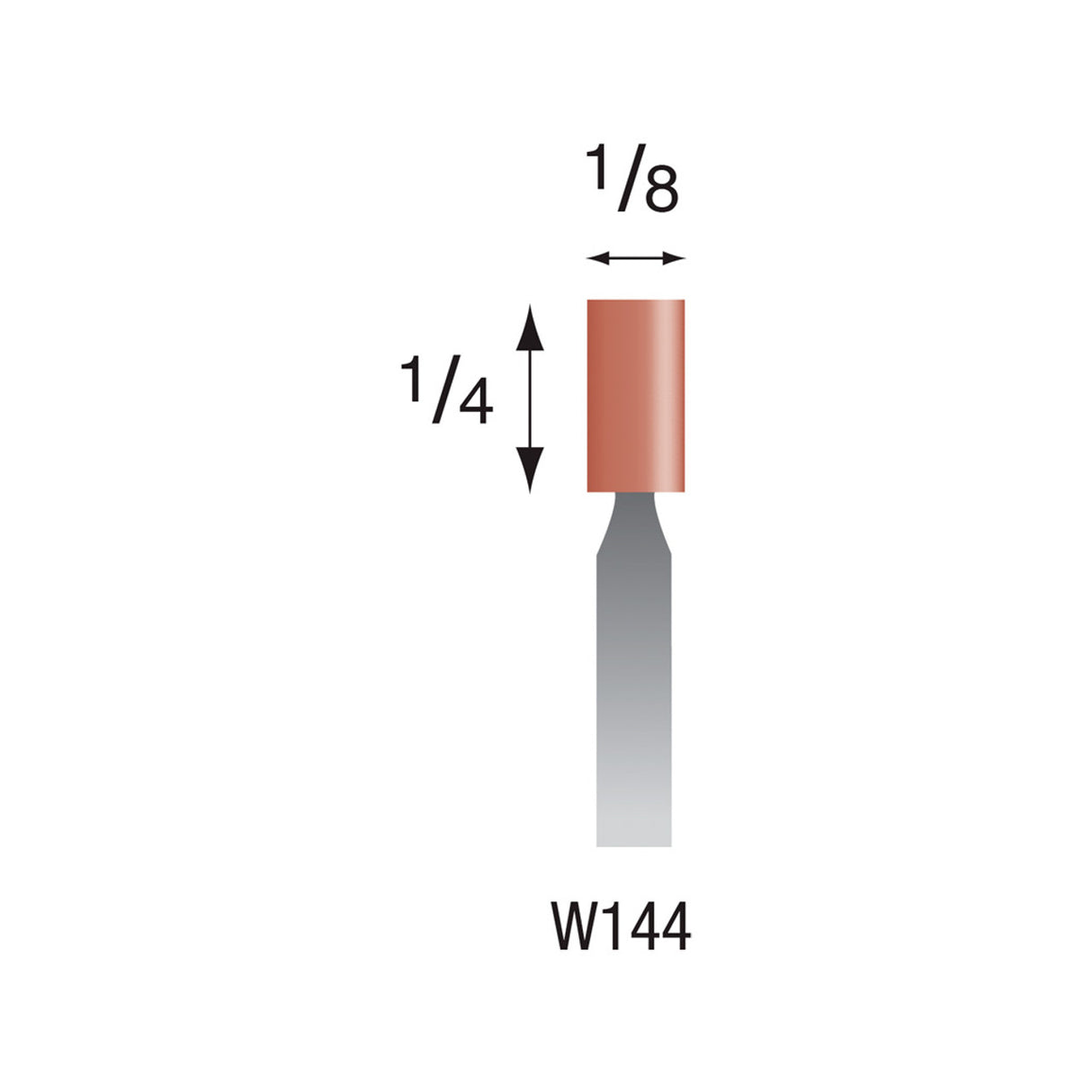 Red Mounted Stones - "W" Style - 1/8" Shank (Pkg. of 24)