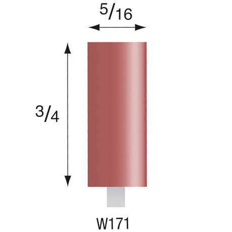 Red Mounted Stones - "W" Style - 1/8" Shank (Pkg. of 24)