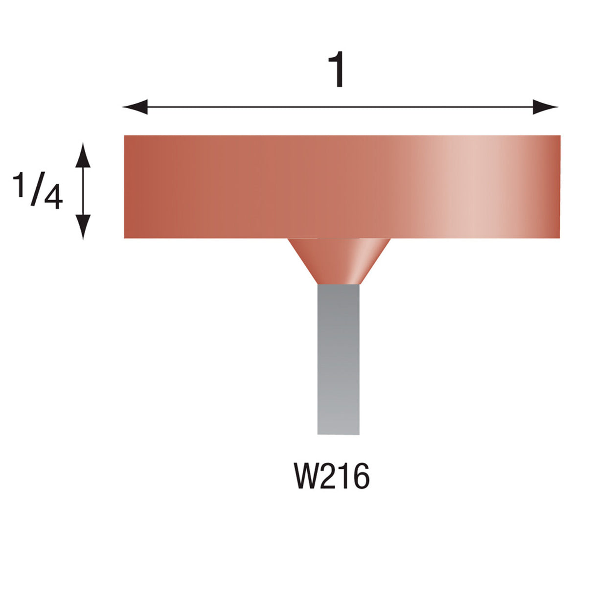 Red Mounted Stones - "W" Style - 1/8" Shank (Pkg. of 24)