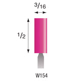 Pink Mounted Stones - Style "W"- 1/8" Shank (Pkg. of 24)