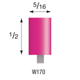 Pink Mounted Stones - Style "W"- 1/8" Shank (Pkg. of 24)