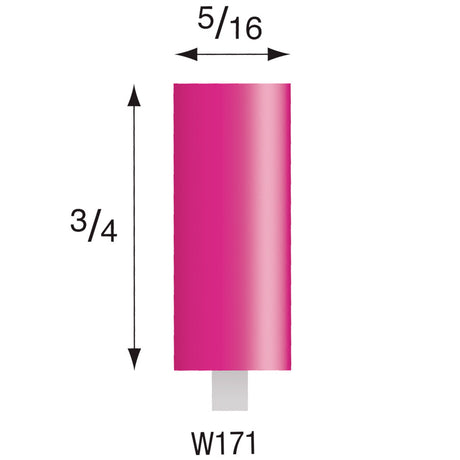 Pink Mounted Stones - Style "W"- 1/8" Shank (Pkg. of 24)